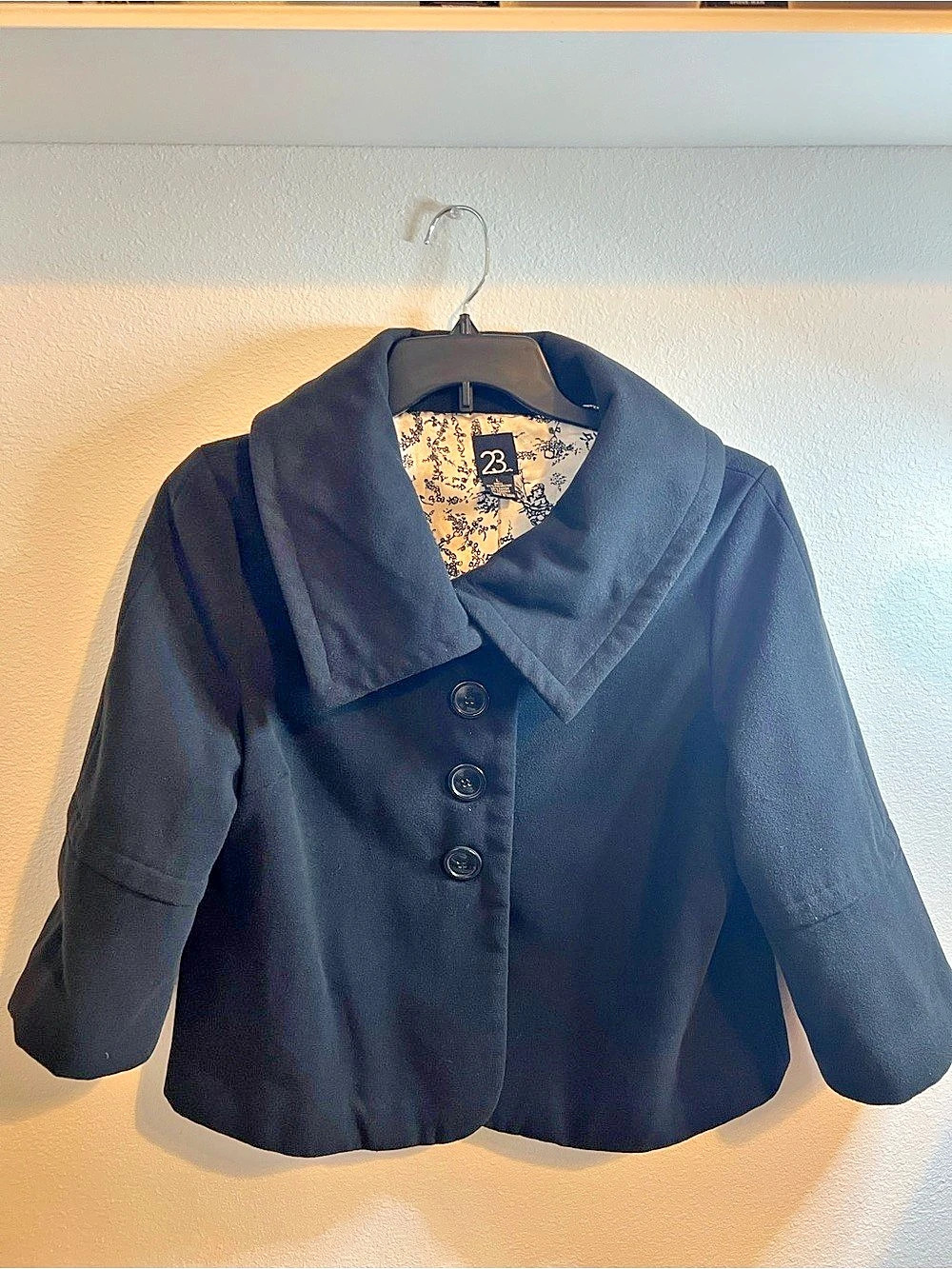 23 Floral Collar Blazer in Black Large Like New